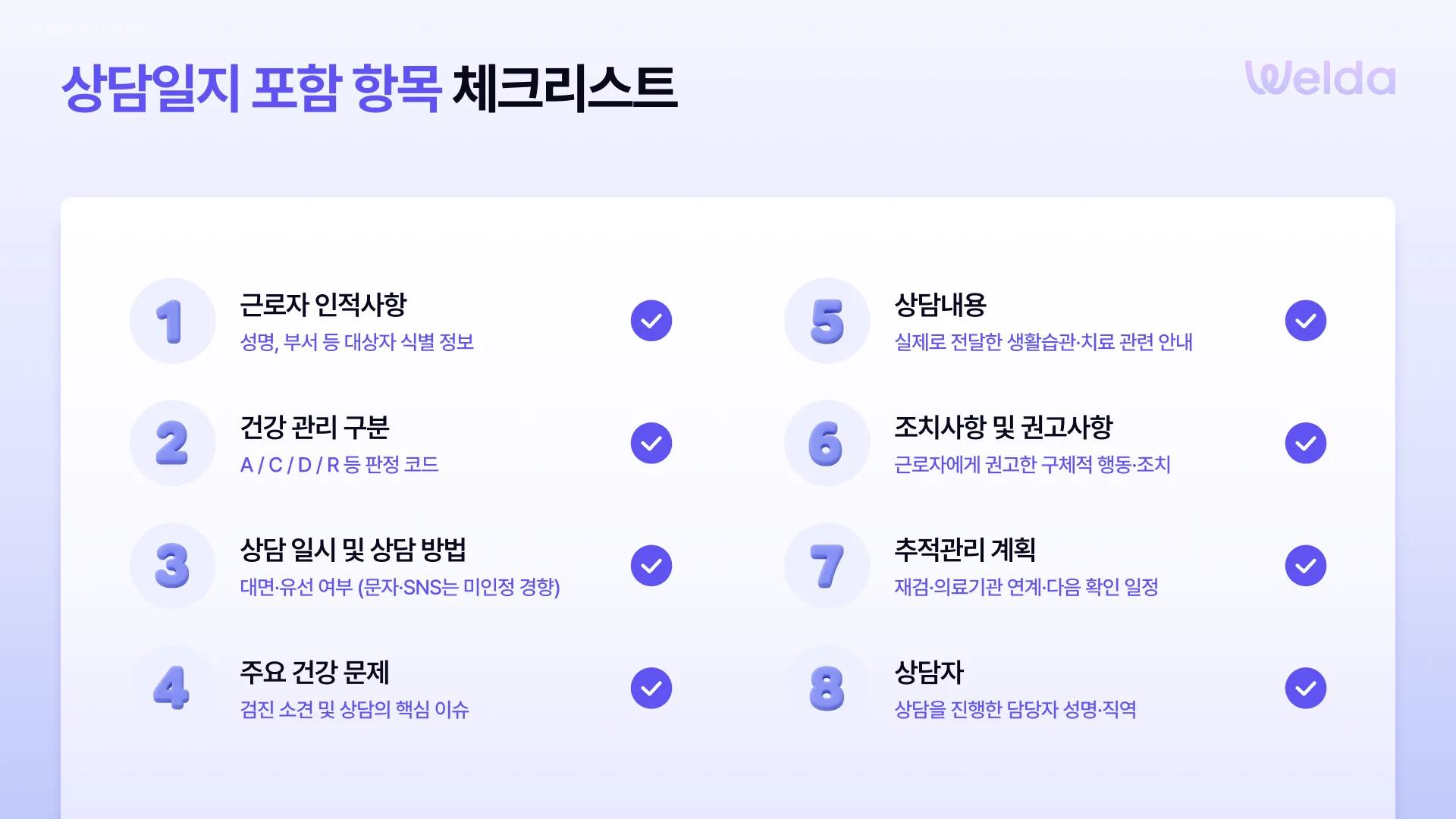 상담일지 작성 전 체크리스트